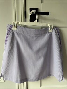 Purple and White Seersucker Golf Skort